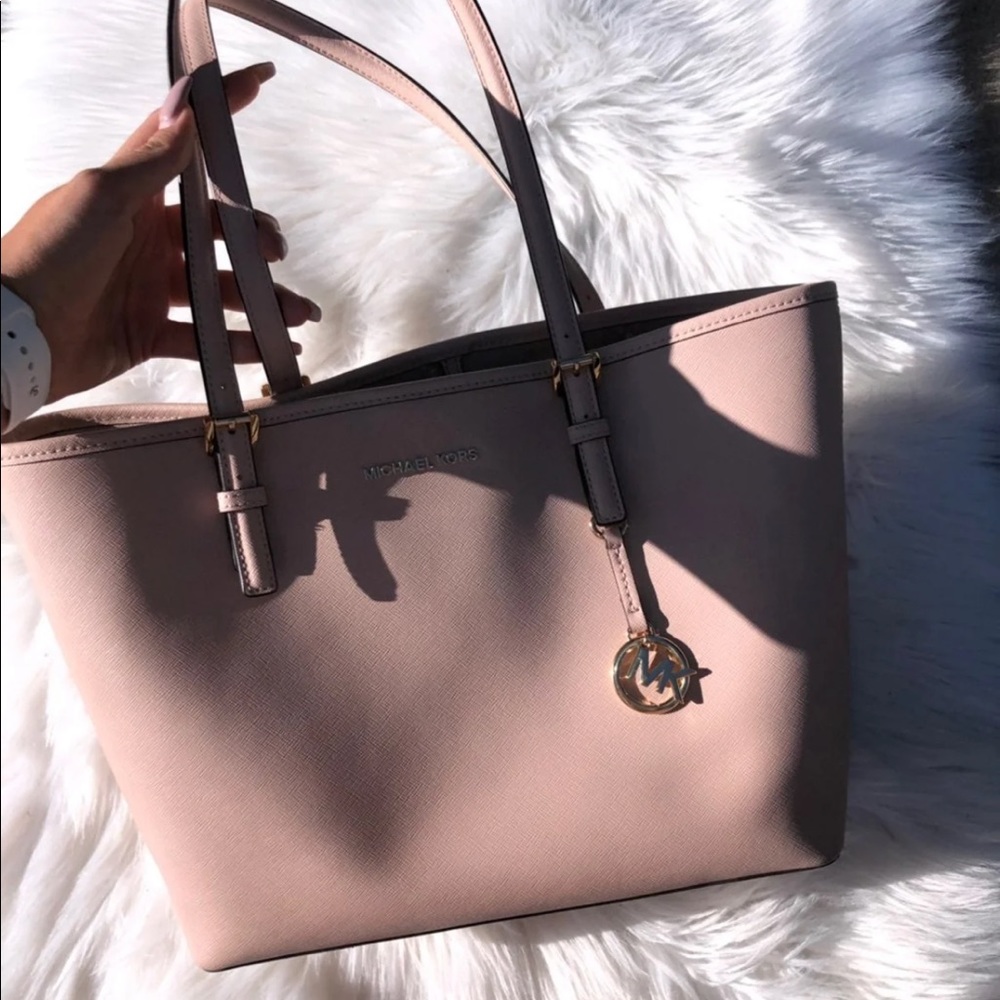 pink michael kors tote